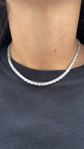 Bezel Set Emerald Tennis Necklace
