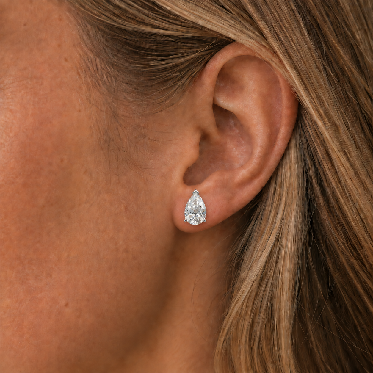 PEAR DIAMOND STUDS