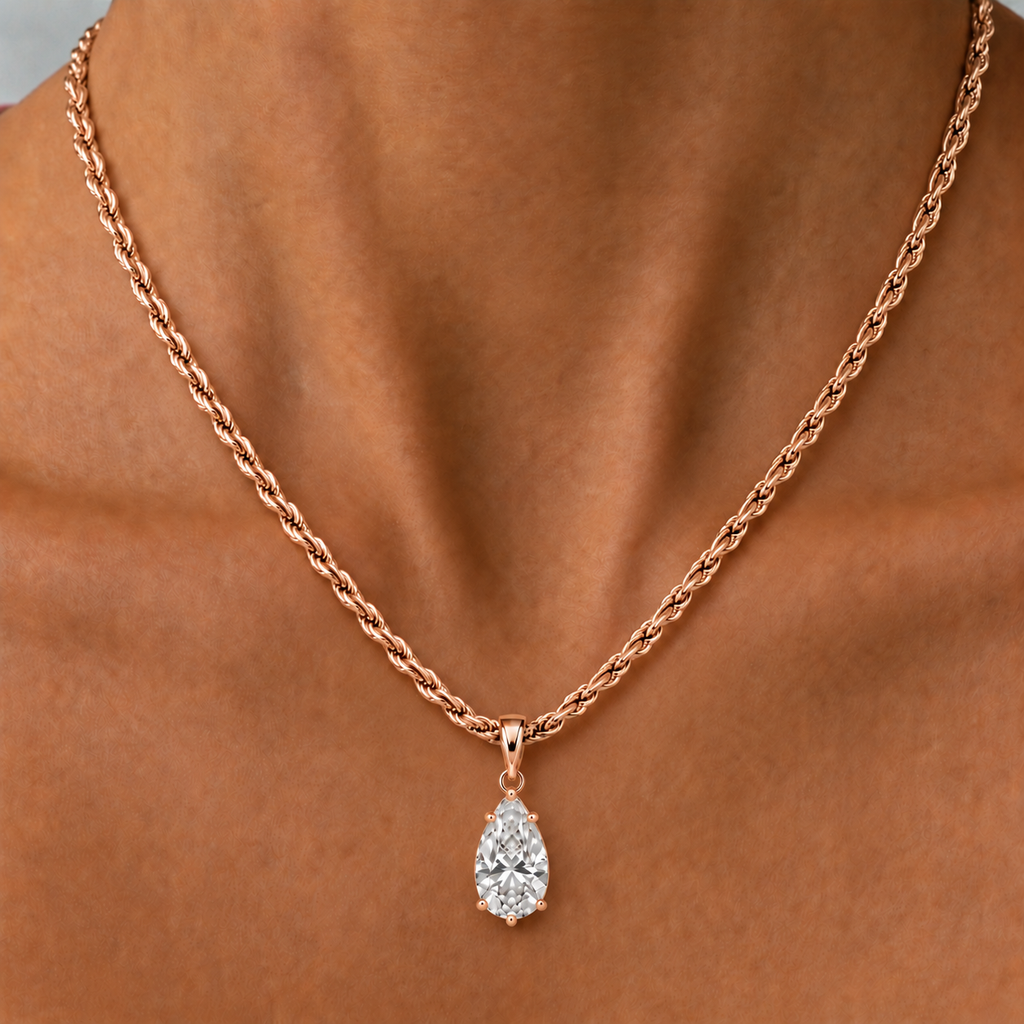 IZABEL PEAR GEORGIAN SET PENDANT