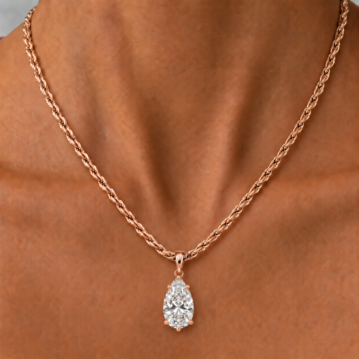 IZABEL PEAR GEORGIAN SET PENDANT