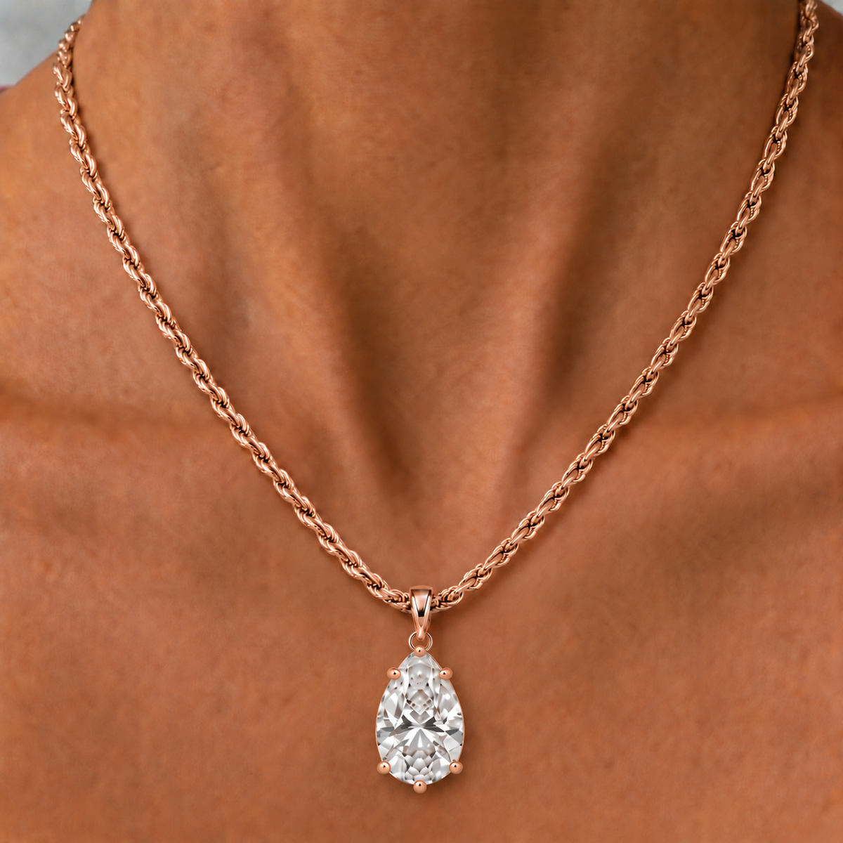 IZABEL PEAR GEORGIAN SET PENDANT