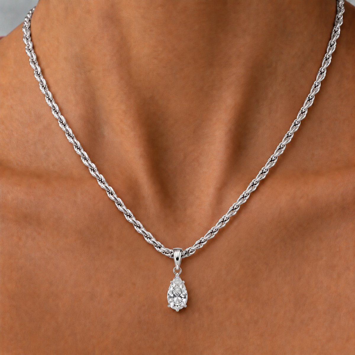 IZABEL PEAR GEORGIAN SET PENDANT