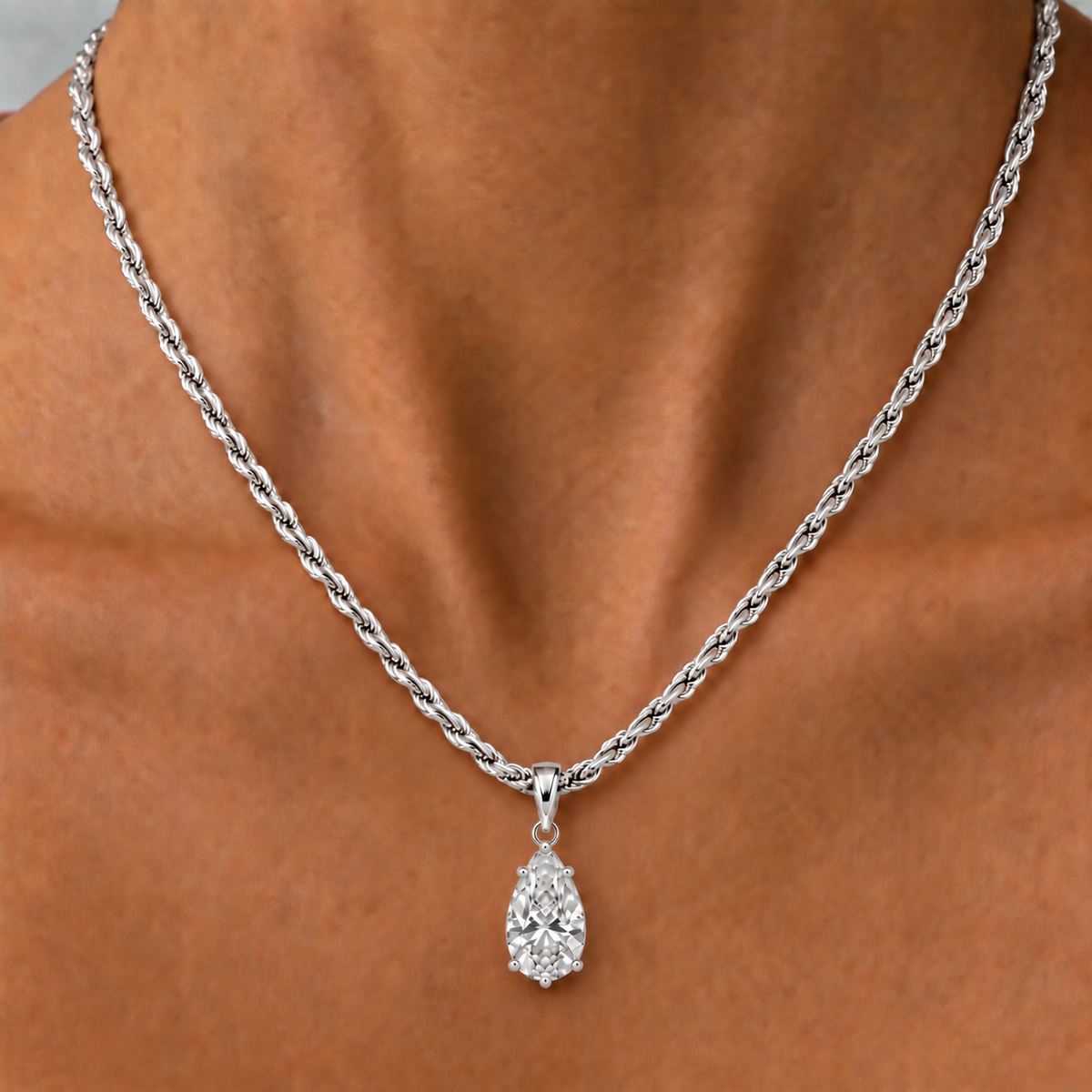IZABEL PEAR GEORGIAN SET PENDANT
