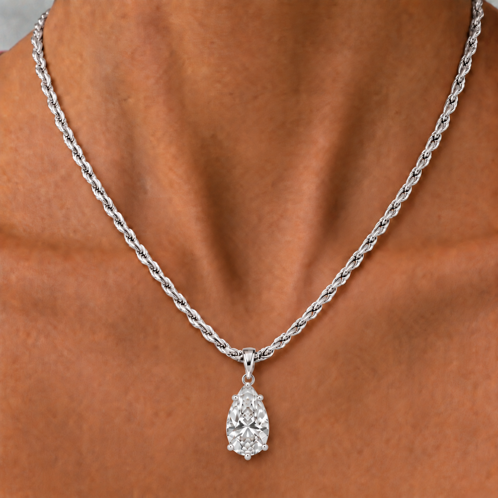 IZABEL PEAR GEORGIAN SET PENDANT
