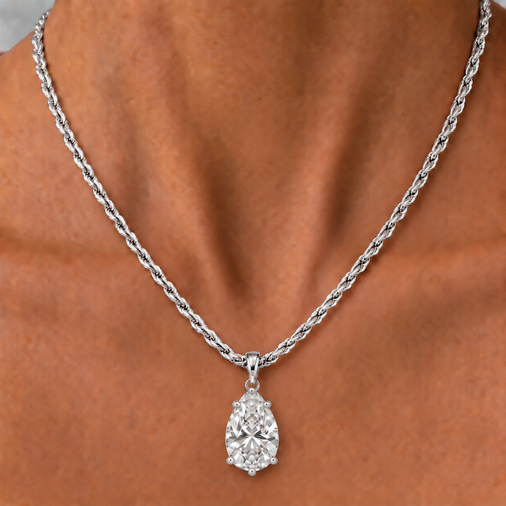 IZABEL PEAR GEORGIAN SET PENDANT