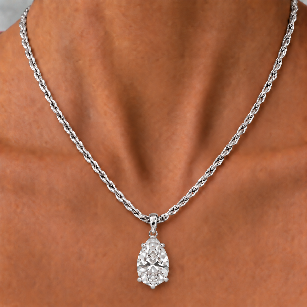 IZABEL PEAR GEORGIAN SET PENDANT