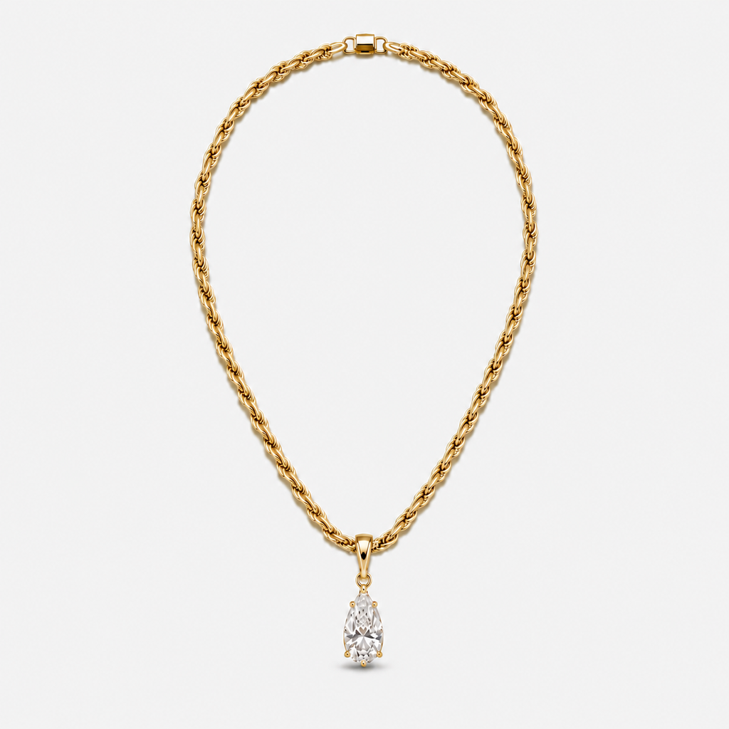 IZABEL PEAR GEORGIAN SET PENDANT