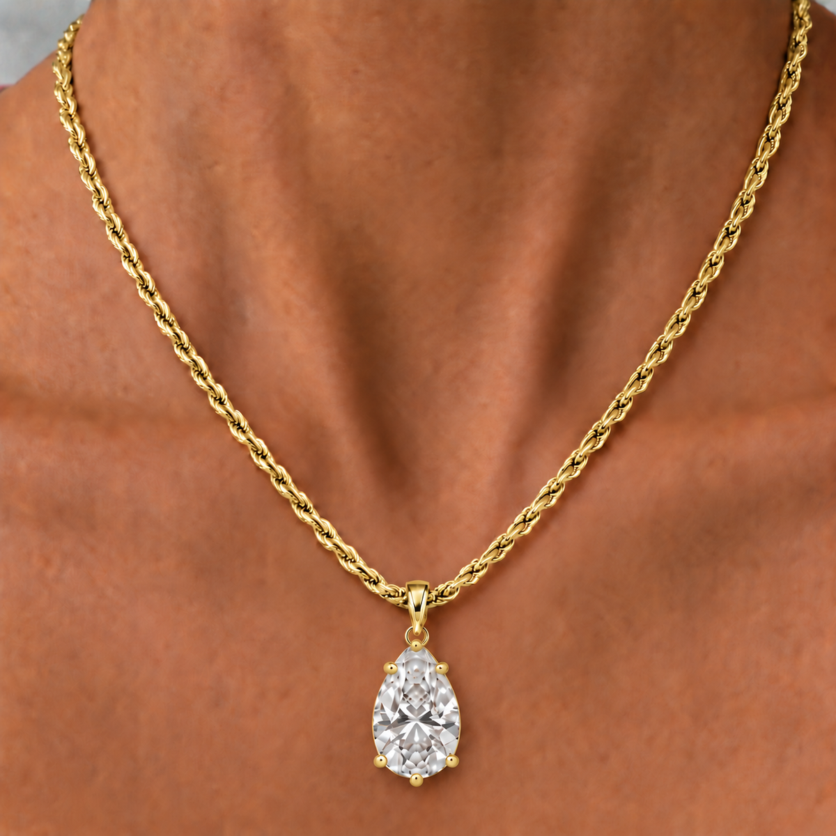 IZABEL PEAR GEORGIAN SET PENDANT