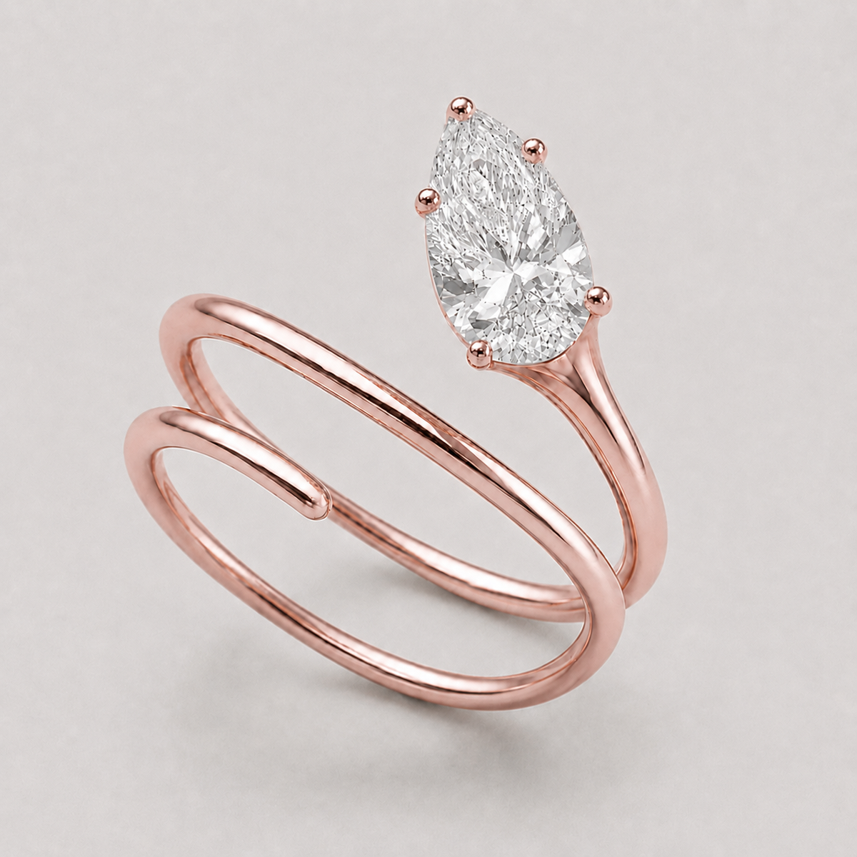 PEAR SPIRAL PINKY RING